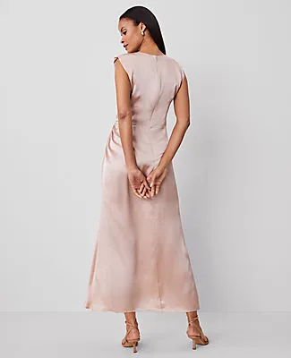 Ann Taylor Studio Collection Silk Flutter Sleeve Midi Dress sold by Ann Taylor product image thumbnail 2