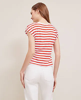 Ann Taylor Striped Tie Waist Tee sold by Ann Taylor product image thumbnail 2