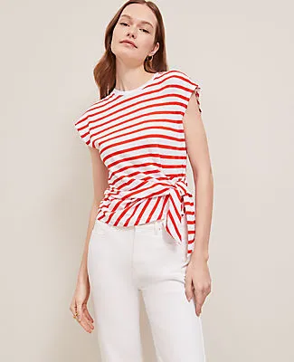 Ann Taylor Striped Tie Waist Tee sold by Ann Taylor product image thumbnail 3