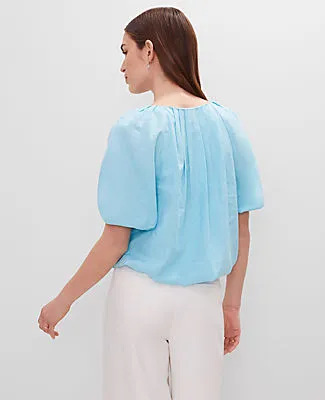 Ann Taylor Petite Linen Blend Bubble Hem Blouse sold by Ann Taylor product image thumbnail 2