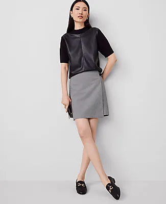 Ann Taylor Petite Faux Leather Mixed Media Sweater Tee sold by Ann Taylor product image thumbnail 3