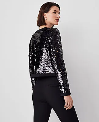 Ann Taylor Sequin Crew-Neck Jacket sold by Ann Taylor product image thumbnail 2