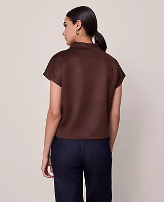 Ann Taylor Petite Faux Suede Horsebit Top sold by Ann Taylor product image thumbnail 2
