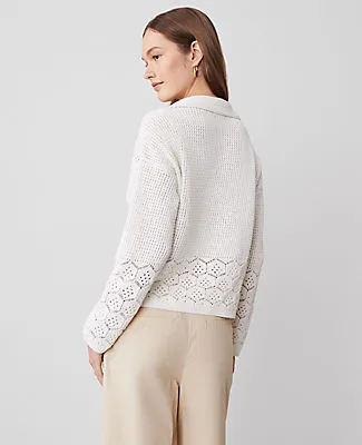 Ann Taylor Crochet Collared Sweater sold by Ann Taylor product image thumbnail 2