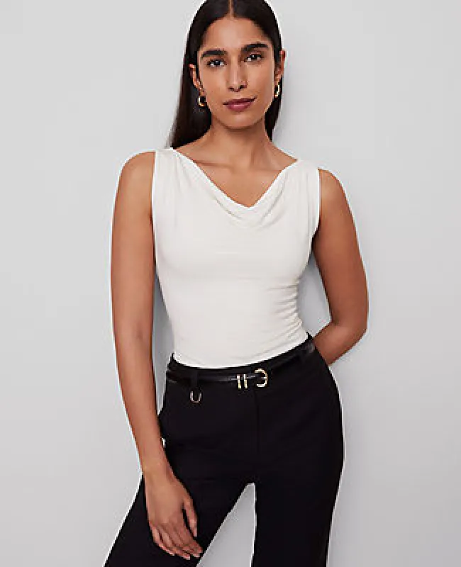 Ann Taylor Petite Draped Cowl Neck Top sold by Ann Taylor