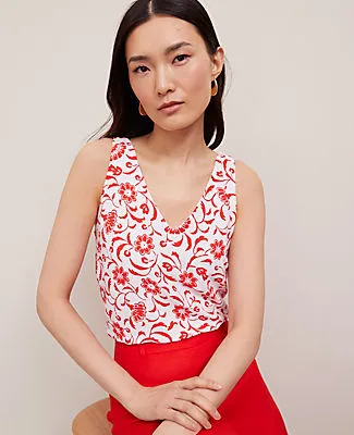 Ann Taylor Mixed Media V-Neck Tank Top sold by Ann Taylor product image thumbnail 3