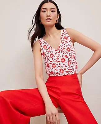 Ann Taylor Mixed Media V-Neck Tank Top sold by Ann Taylor product image thumbnail 4