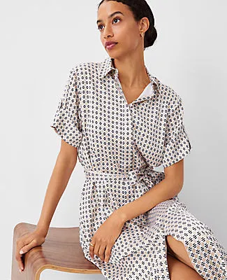 Ann Taylor Petite Geo Midi Shift Dress sold by Ann Taylor product image thumbnail 3