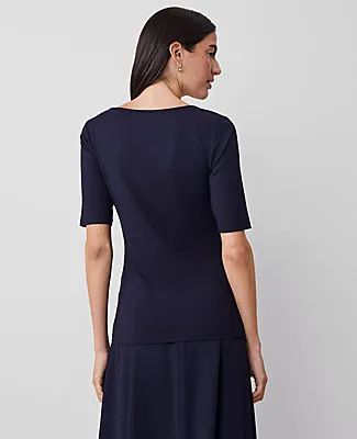 Ann Taylor Scoop Neck Elbow Sleeve Tee sold by Ann Taylor product image thumbnail 2