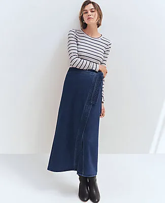 Ann Taylor Petite Weekend Collection Denim Wrap Maxi Skirt sold by Ann Taylor