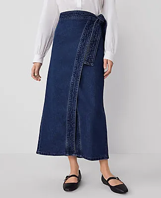 Ann Taylor Petite Weekend Collection Denim Wrap Maxi Skirt sold by Ann Taylor product image thumbnail 3