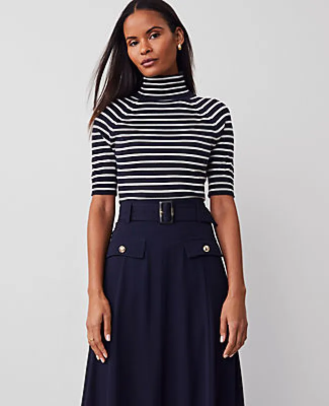 Ann Taylor Petite Striped Turtleneck Sweater Tee sold by Ann Taylor
