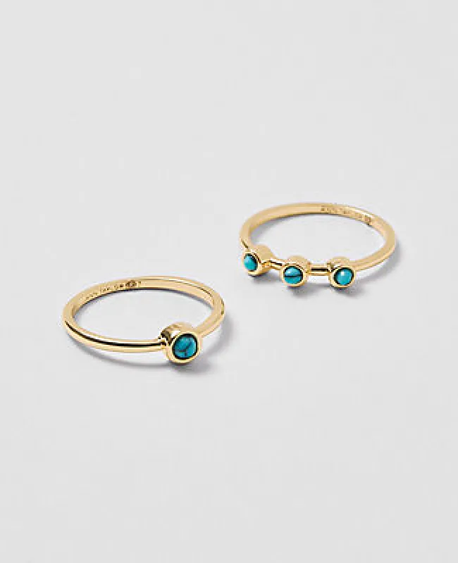 Ann Taylor Turquoise Ring Set sold by Ann Taylor