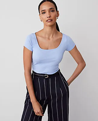 Ann Taylor Square Neck Tee sold by Ann Taylor