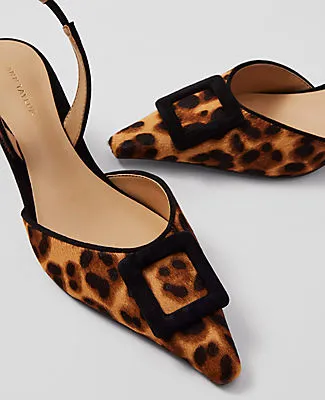 Ann Taylor Pointy Toe Buckle Haircalf Slingback Pumps sold by Ann Taylor product image thumbnail 2