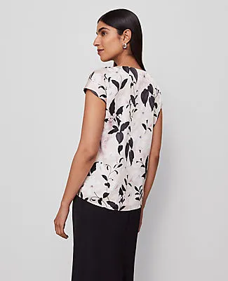 Ann Taylor Floral Satin Cowl Neck Top sold by Ann Taylor product image thumbnail 2
