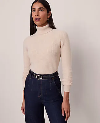 Ann Taylor Cashmere Ribbed Turtleneck Sweater sold by Ann Taylor