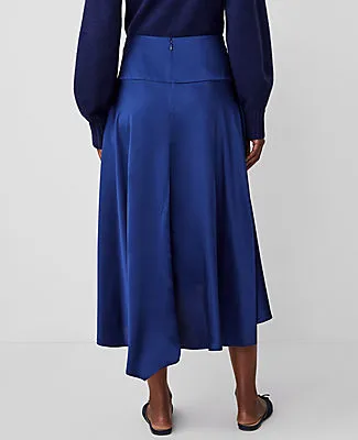 Ann Taylor Studio Collection Asymmetrical Hem Full Midi Skirt sold by Ann Taylor product image thumbnail 3