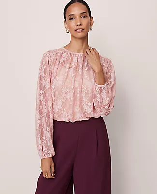 Ann Taylor Petite Crew Neck Shirred Blouse sold by Ann Taylor product image thumbnail 2