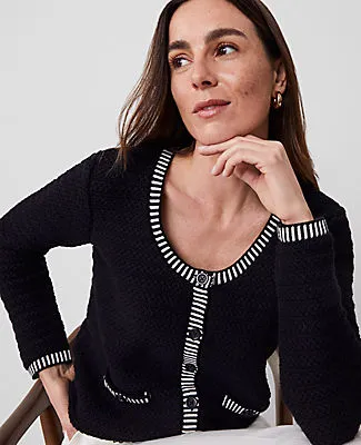 Ann Taylor Geo Stitch Sweater Jacket sold by Ann Taylor product image thumbnail 3