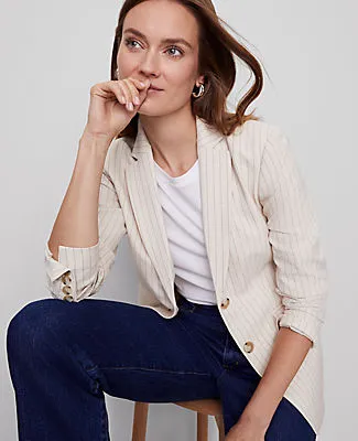 Ann Taylor The Greenwich Blazer in Pinstripe sold by Ann Taylor product image thumbnail 3