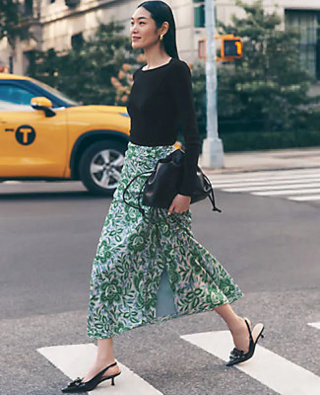 Ann Taylor Floral Ruched Midi Skirt sold by Ann Taylor