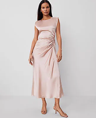 Ann Taylor Studio Collection Silk Flutter Sleeve Midi Dress sold by Ann Taylor