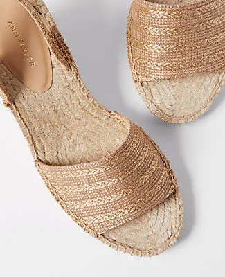 Ann Taylor Tweed Lace-Up Espadrille Wedge Sandals sold by Ann Taylor product image thumbnail 2