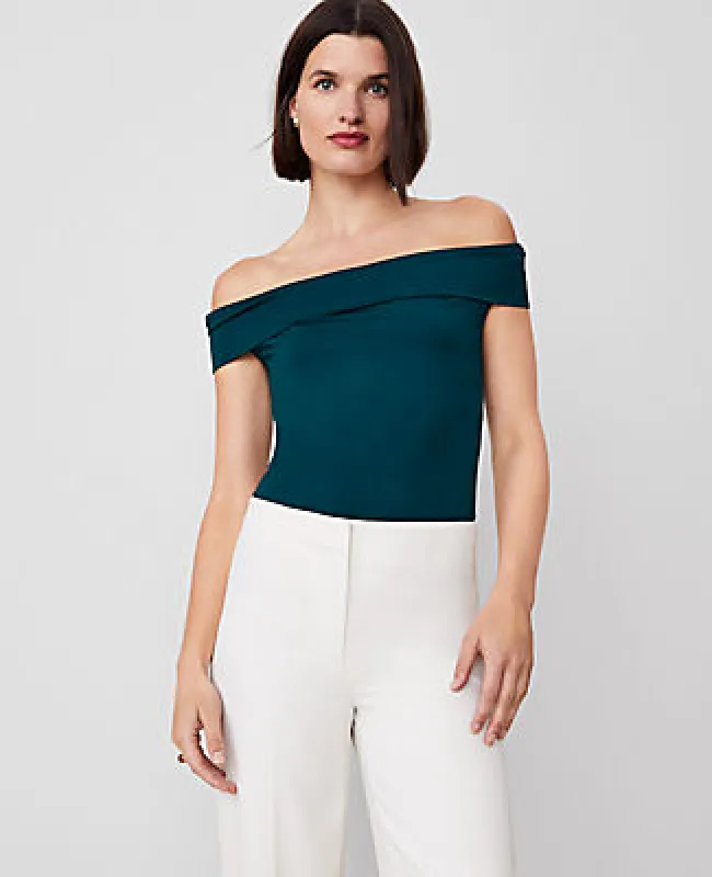 Ann Taylor Petite Asymmetric One-Shoulder Top sold by Ann Taylor