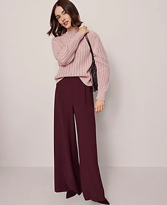 Ann Taylor The Dramatic Wide-Leg Crepe Pant sold by Ann Taylor