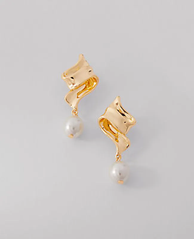 Ann Taylor Metal Pearlized Drop Earrings sold by Ann Taylor