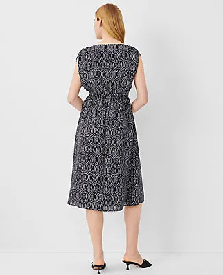 Ann Taylor Geo Sleeveless Flare Midi Dress sold by Ann Taylor product image thumbnail 2