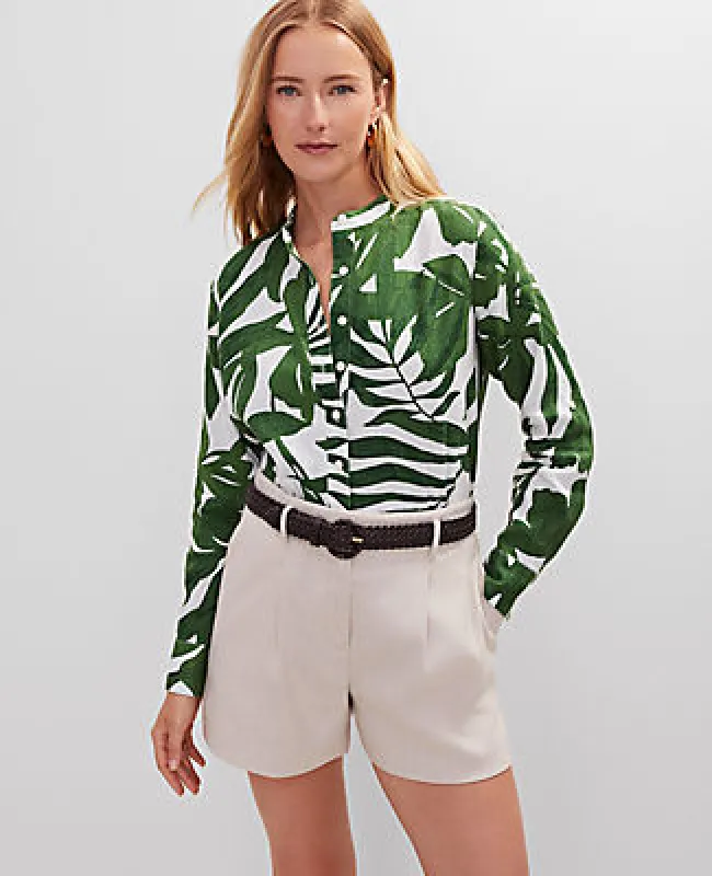 Ann Taylor Floral Linen Perfect Shirt sold by Ann Taylor
