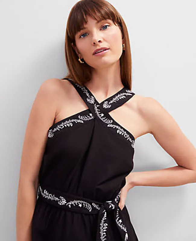 Ann Taylor Petite Halter Midi Flare Dress sold by Ann Taylor