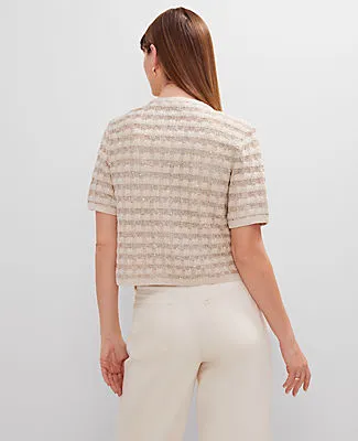 Ann Taylor Petite Metallic Tweed Sweater Jacket sold by Ann Taylor product image thumbnail 2