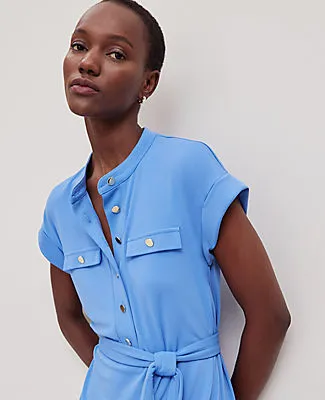 Ann Taylor Belted Knit Shirtdress sold by Ann Taylor product image thumbnail 3