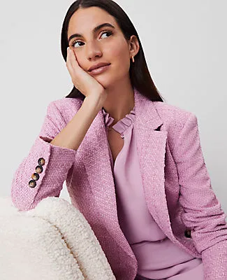 Ann Taylor Petite Tweed Double Breasted Blazer sold by Ann Taylor product image thumbnail 3