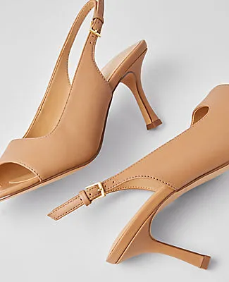 Ann Taylor Leather Square Toe Slingback Sandals sold by Ann Taylor product image thumbnail 2