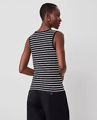 Ann Taylor Striped Scoop Neck Tank Top sold by Ann Taylor product image thumbnail 2