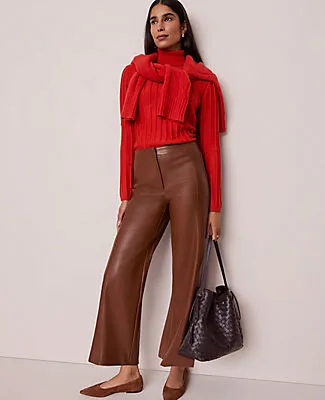 Ann Taylor The Grace Straight Pant in Faux Leather sold by Ann Taylor product image thumbnail 4
