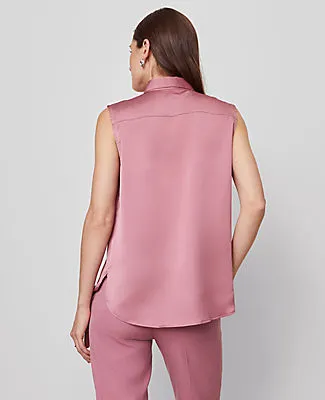Ann Taylor Shirred Yoke Sleeveless Shirt sold by Ann Taylor product image thumbnail 2