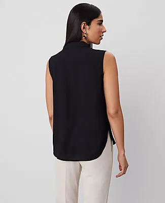 Ann Taylor Shirred Yoke Sleeveless Shirt sold by Ann Taylor product image thumbnail 2