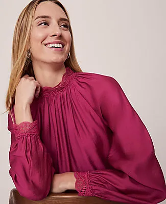 Ann Taylor Lace Trim Blouse sold by Ann Taylor