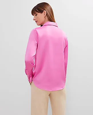 Ann Taylor Petite Satin Essential Shirt sold by Ann Taylor product image thumbnail 2