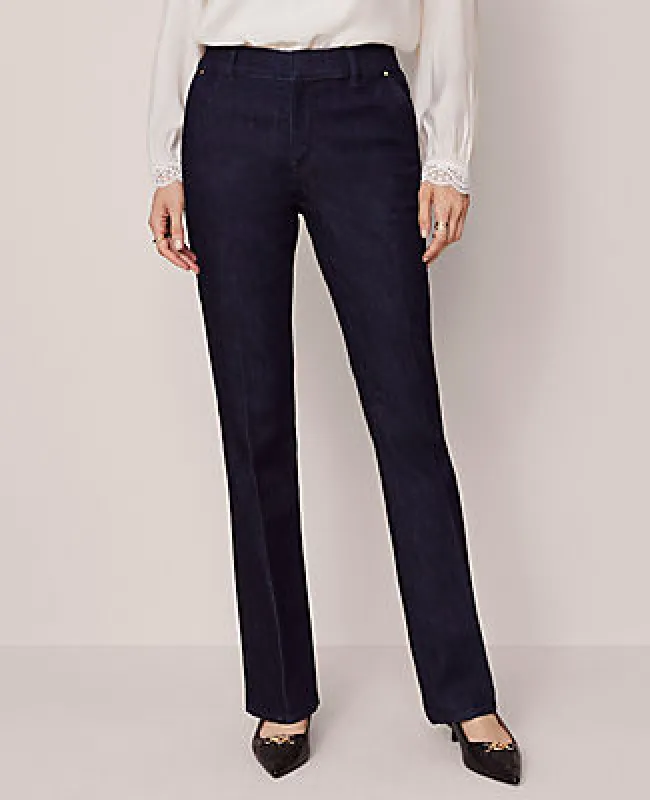 Ann Taylor Petite Mid Rise Boot Jean in Classic Rinse Wash — Curvy Fit sold by Ann Taylor