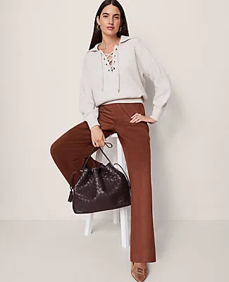 Ann Taylor Weekend Collection Easy Wide-Leg Pant in Faux Suede sold by Ann Taylor product image thumbnail 4