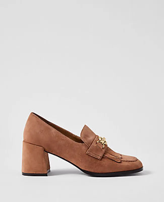 Ann Taylor Suede Kiltie Loafer Pump sold by Ann Taylor