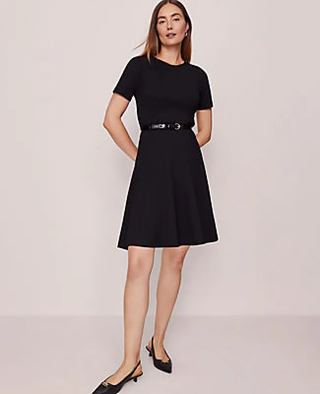 Ann Taylor Crew Neck Belted Flare Dress sold by Ann Taylor