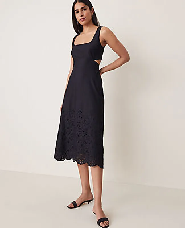 Ann Taylor Embroidered Strappy Midi Dress sold by Ann Taylor