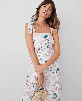 Ann Taylor Map Print Flare Dress sold by Ann Taylor product image thumbnail 3